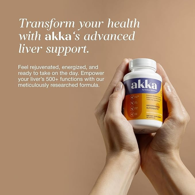 AKKA - Akkermansia Probiotic Liver Cleanse Detox & Repair - Liver Health Supplement for Energy, Digestion & Metabolism with Akkermansia Muciniphila (AKKA Superbiotics), Non-GMO, Gluten-Free, 60 Caps